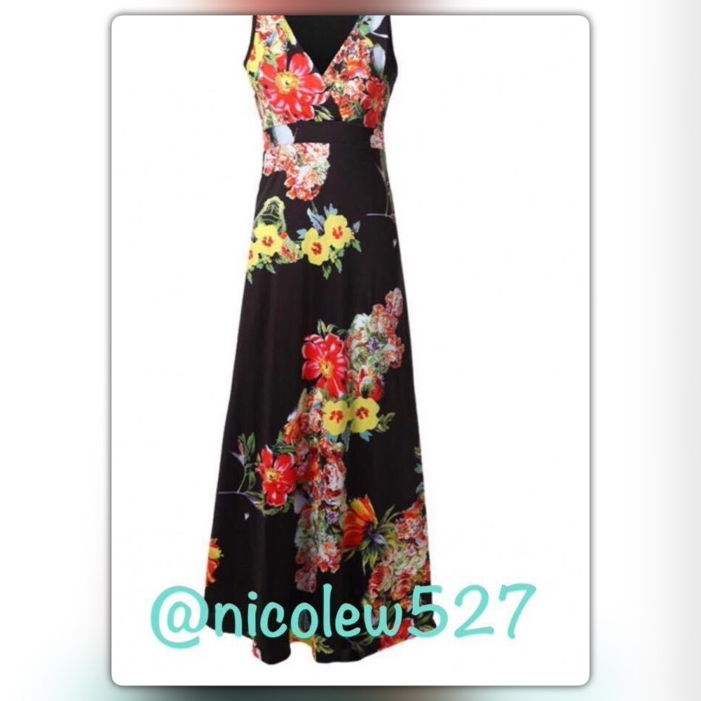 Black Floral Maxi Dress